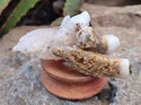 Natural Drusy Quartz Coated Calcite Pseudomorph Specimens x 12 From Alberts Mountain, Lesotho