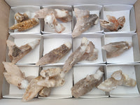 Natural Drusy Quartz Coated Calcite Pseudomorph Specimens x 12 From Alberts Mountain, Lesotho