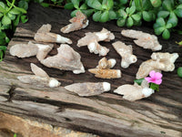 Natural Drusy Quartz Coated Calcite Pseudomorph Specimens x 12 From Alberts Mountain, Lesotho