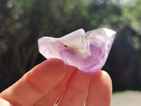 Polished Smokey Amethyst Window Quartz Crystals x 20 From Akansobe, Madagascar