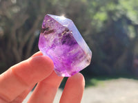 Polished Smokey Amethyst Window Quartz Crystals x 20 From Akansobe, Madagascar