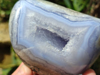 Polished Blue Lace Agate Geodes x 6 From Nsanje, Malawi