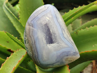 Polished Blue Lace Agate Geodes x 6 From Nsanje, Malawi