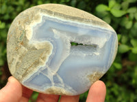 Polished Blue Lace Agate Geodes x 6 From Nsanje, Malawi