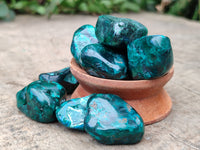 Polished Dioptase With Shattuckite and Malachite Free Forms - sold per item - From Congo