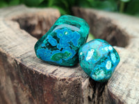 Polished Dioptase With Shattuckite and Malachite Free Forms - sold per item - From Congo