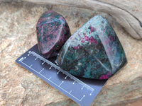 Polished Ruby Corundum In Chrome Verdite Free Forms x 6 From Zimbabwe