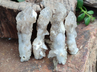 Natural Drusy Quartz Coated Calcite Pseudomorph Specimens x 12 From Alberts Mountain, Lesotho