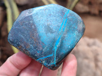 Polished Shattuckite With Chrysocolla and Azurite Free Forms x 6 From Congo