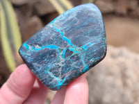 Polished Shattuckite With Chrysocolla and Azurite Free Forms x 6 From Congo