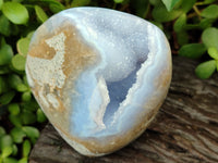 Polished Blue Lace Agate Geodes x 3 From Nsanje, Malawi