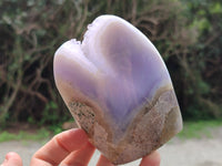 Polished Blue Lace Agate Geodes x 3 From Nsanje, Malawi