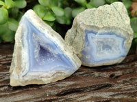 Polished Blue Lace Agate Geodes x 12 From Nsanje, Malawi