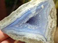 Polished Blue Lace Agate Geodes x 12 From Nsanje, Malawi