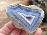 Polished Blue Lace Agate Geodes x 12 From Nsanje, Malawi