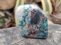 Polished Shattuckite With Chrysocolla and Azurite Free Forms x 6 From Congo