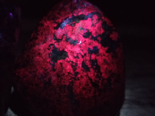 Polished Ruby Corundum In Chrome Verdite Standing Free Forms x 4 From Zimbabwe