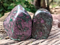 Polished Ruby Corundum In Chrome Verdite Standing Free Forms x 4 From Zimbabwe