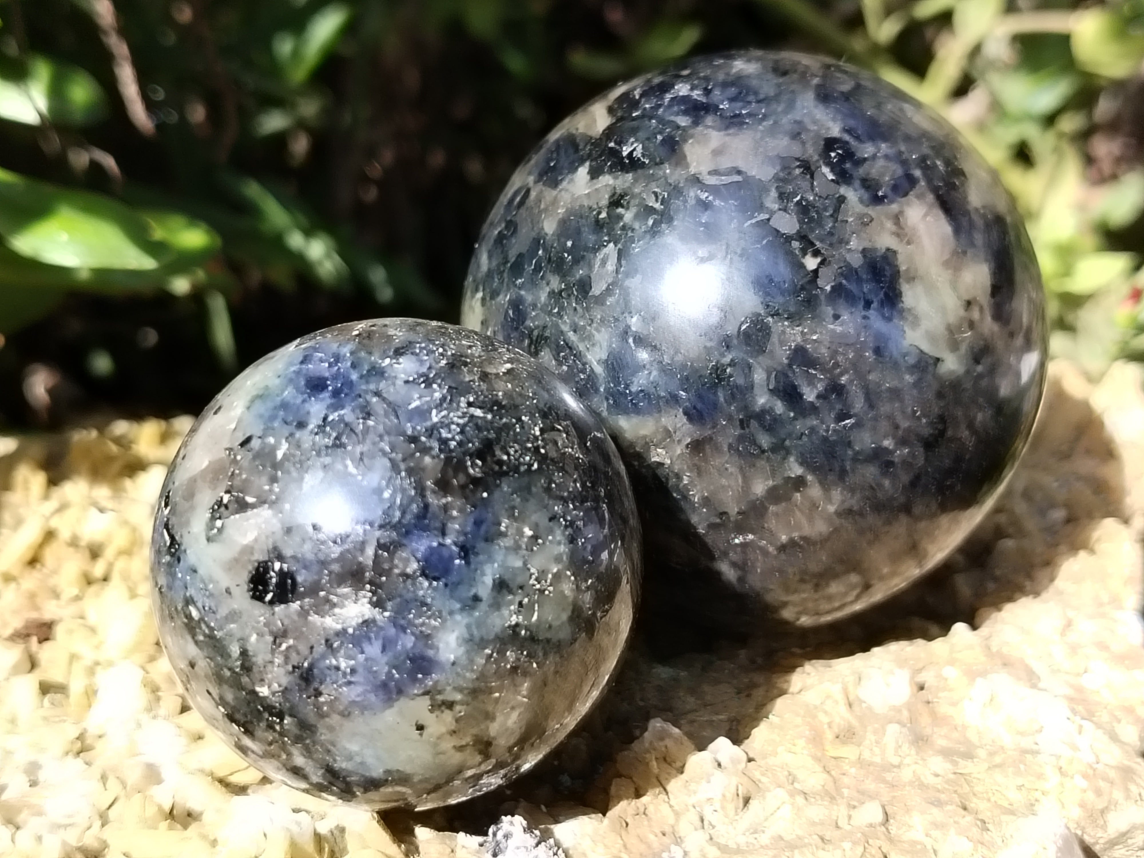 Polished Iolite Spheres x 4 From Ambatofinandrahana, Madagascar