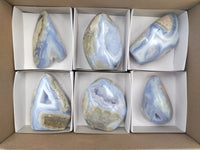 Polished Blue Lace Agate Geodes x 6 From Malawi