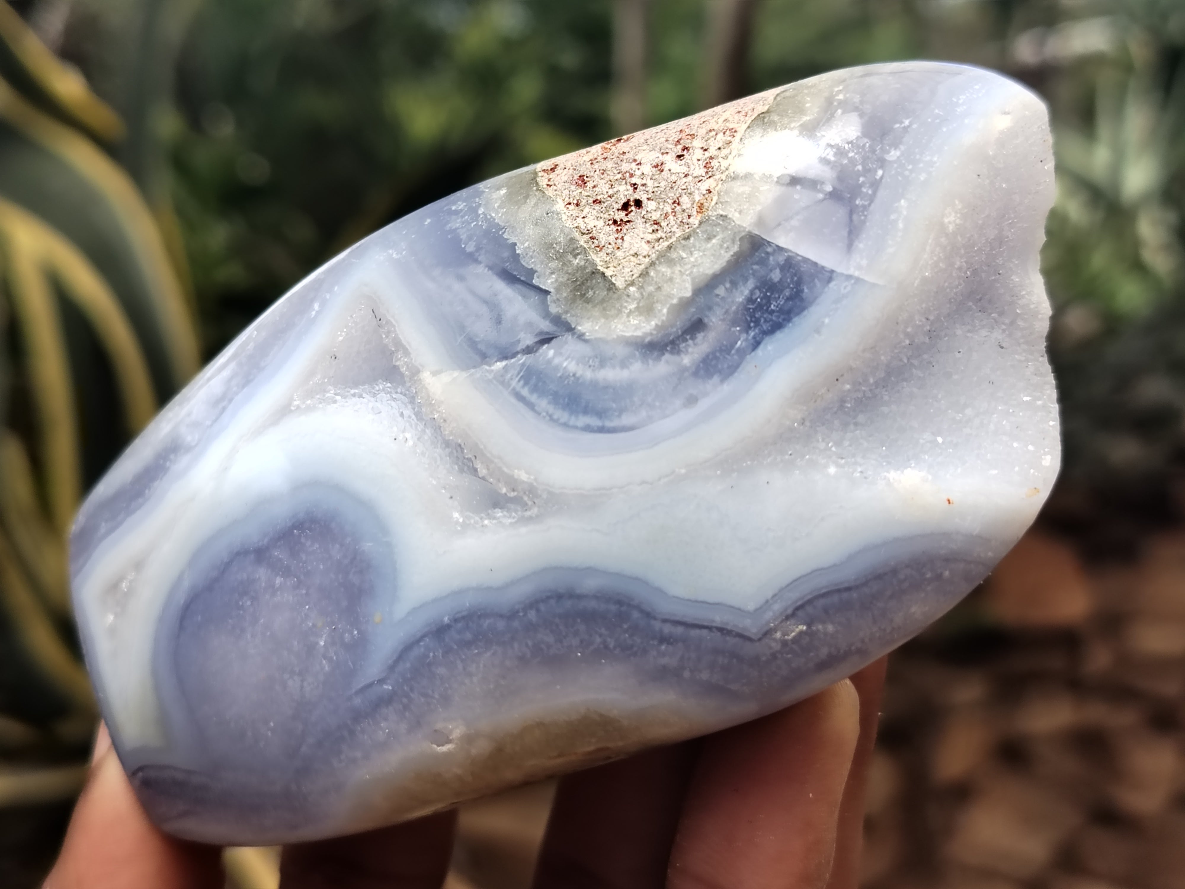 Polished Blue Lace Agate Geodes x 6 From Malawi