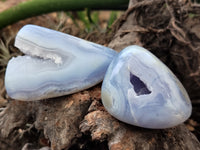 Polished Blue Lace Agate Geodes x 6 From Malawi