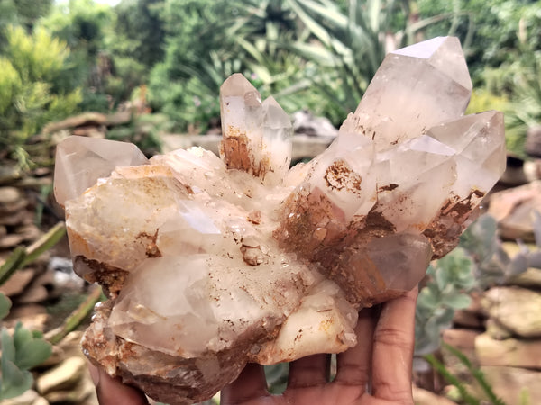 Natural Red Hematoid Quartz Clusters x 2 From Karoi, Zimbabwe