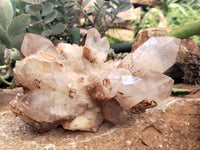 Natural Red Hematoid Quartz Clusters x 2 From Karoi, Zimbabwe