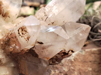 Natural Red Hematoid Quartz Clusters x 2 From Karoi, Zimbabwe