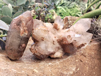 Natural Red Hematoid Quartz Clusters x 2 From Karoi, Zimbabwe