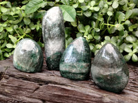 Polished Fuchsite Standing Free Forms x 4 From Madagascar