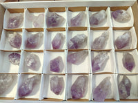 Natural Jacaranda Amethyst Single Quartz Crystals x 24 from Mumbwa, Zambia