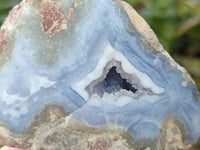 Polished Blue Lace Agate Geodes x 12 From Nsanje, Malawi