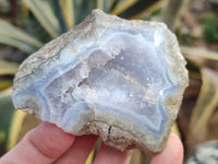 Polished Blue Lace Agate Geodes x 12 From Nsanje, Malawi