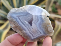 Polished Blue Lace Agate Geodes x 12 From Nsanje, Malawi