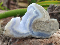 Polished Blue Lace Agate Geodes x 12 From Nsanje, Malawi