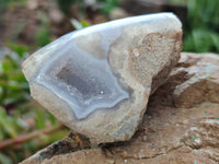 Polished Blue Lace Agate Geodes x 12 From Nsanje, Malawi