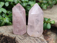 Polished Rose Quartz Points x 6 From Ambatondrazaka, Madagascar