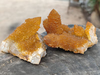 Natural Golden Solar Spirit Quartz Clusters x 12 From Boekenhouthoek, South Africa