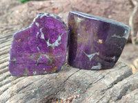 Polished On One Side Purpurite x 12 From Namibia