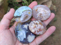 Polished Flower Agate Palm Stones x 12 From Antsahalova, Madagascar