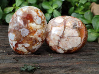 Polished Flower Agate Palm Stones x 12 From Antsahalova, Madagascar