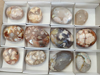 Polished Flower Agate Palm Stones x 12 From Antsahalova, Madagascar