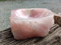 Polished Rose Quartz Bowl x 1 From Madagascar