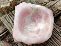 Polished Rose Quartz Bowl x 1 From Madagascar