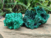 Natural Silky Malachite Specimens x 6 From Kasompe, Congo