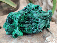 Natural Silky Malachite Specimens x 6 From Kasompe, Congo