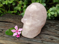 Hand Made Rose Quartz Skull x 1 From Madagascar