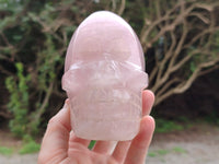 Hand Made Rose Quartz Skull x 1 From Madagascar