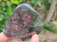 Polished Ruby Corundum In Chrome Verdite Standing Free Forms x 6 From Zimbabwe